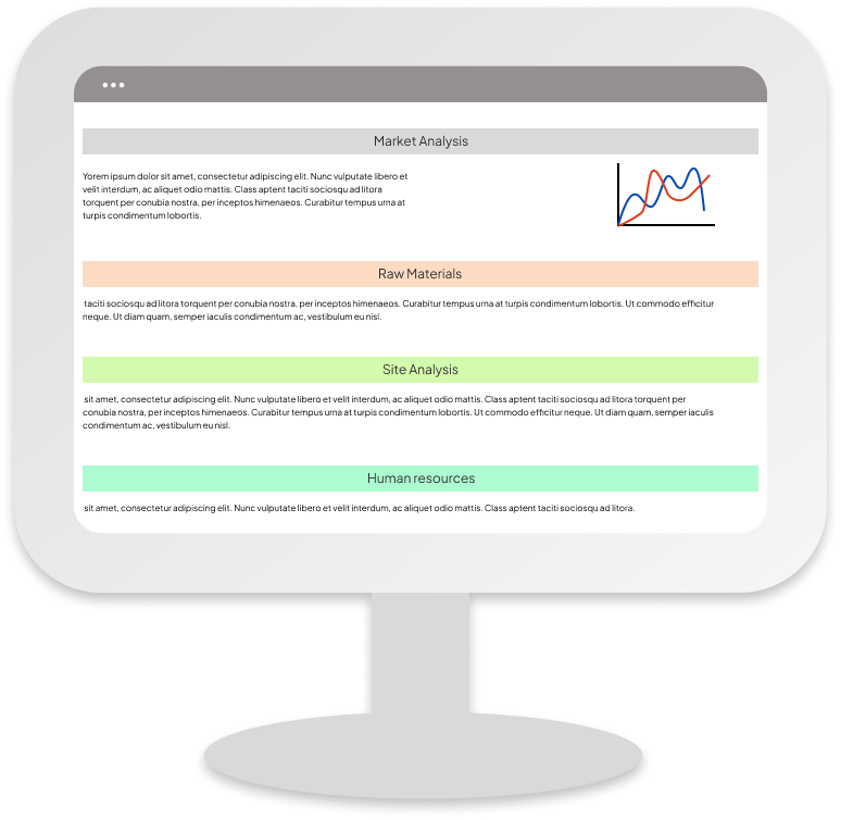 A feasibility report inside a computer mockup