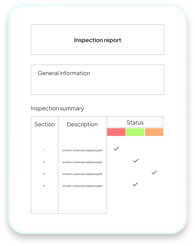 An illustration of an inspection report